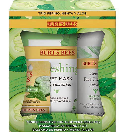Trio Pepino, Menta y Aloe de Burt's Bees: La Solución para una Piel Radiante y Revitalizada